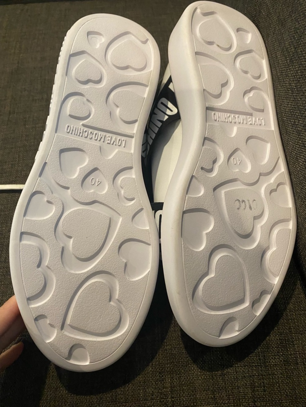 Love Moschino White and Black Logo Strap Sneakers NWOT size 9 Italian Luxe! - Picture 8 of 10
